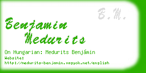 benjamin medurits business card